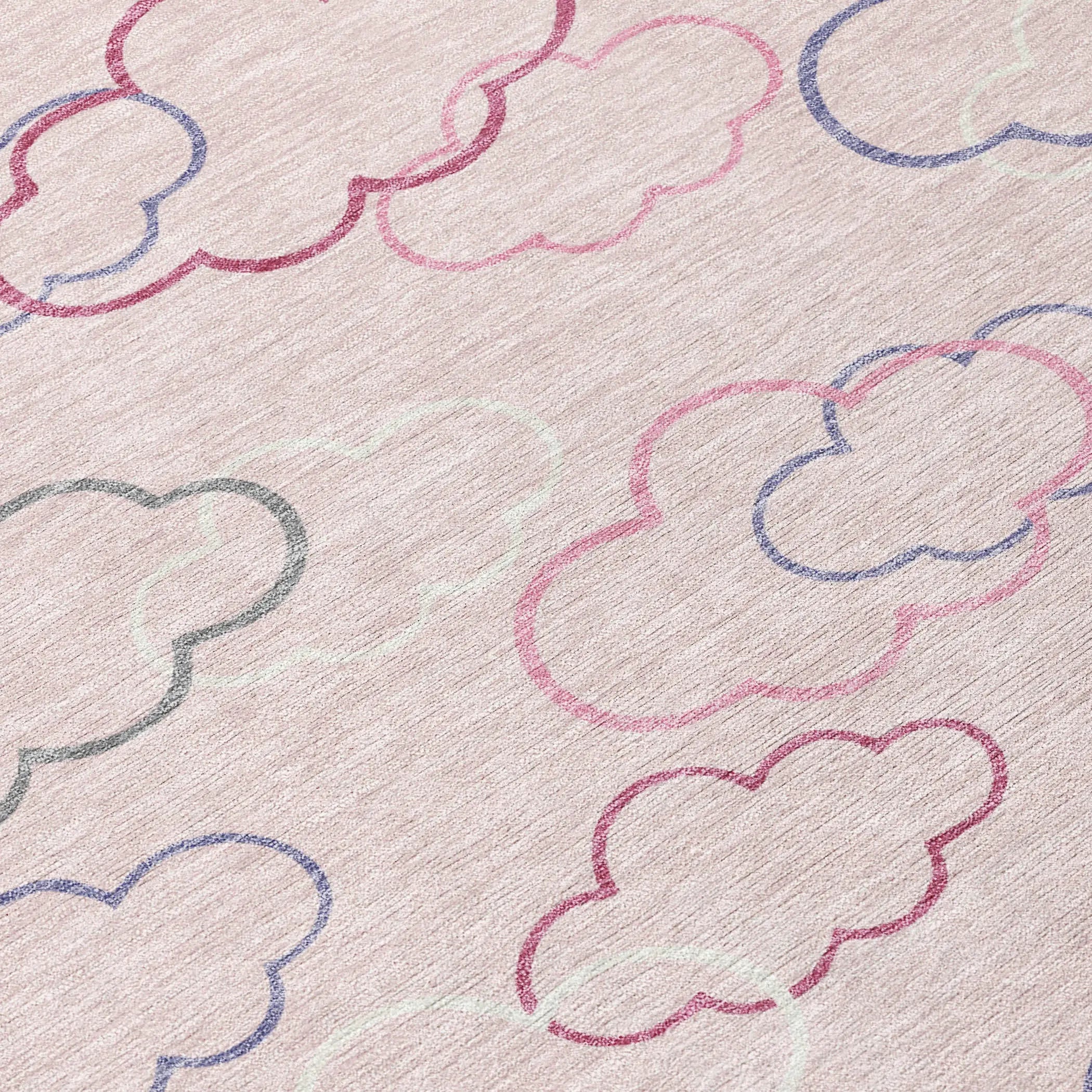 8' X 10' Pink And Ivory Abstract Washable Indoor Outdoor Area Rug Homeroots Outdoor