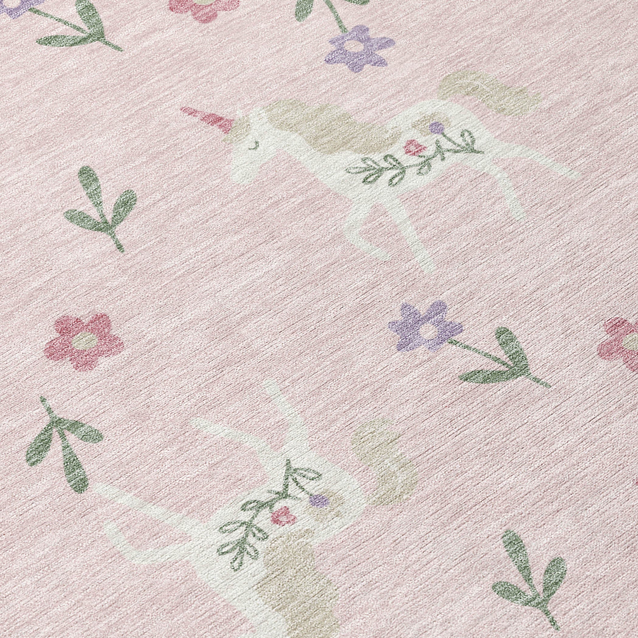 8' X 10' Pink And Ivory Floral Washable Indoor Outdoor Area Rug Homeroots Outdoor