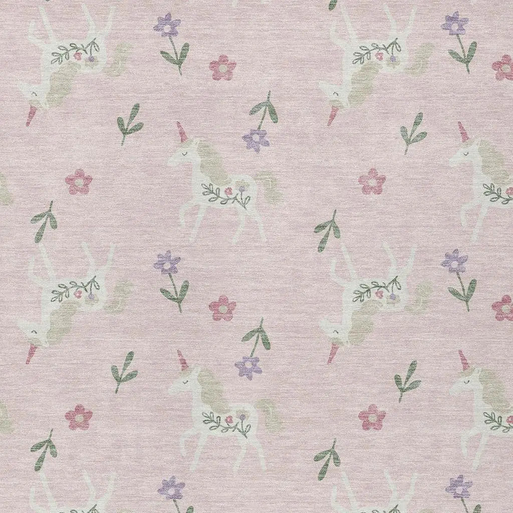 8' X 10' Pink And Ivory Floral Washable Indoor Outdoor Area Rug Homeroots Outdoor