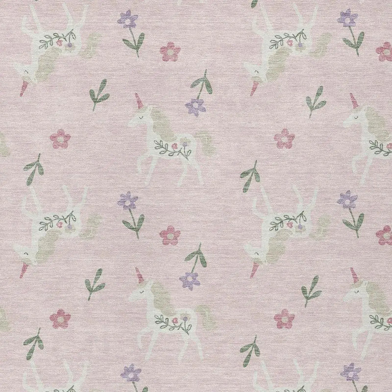 8' X 10' Pink And Ivory Floral Washable Indoor Outdoor Area Rug Homeroots Outdoor