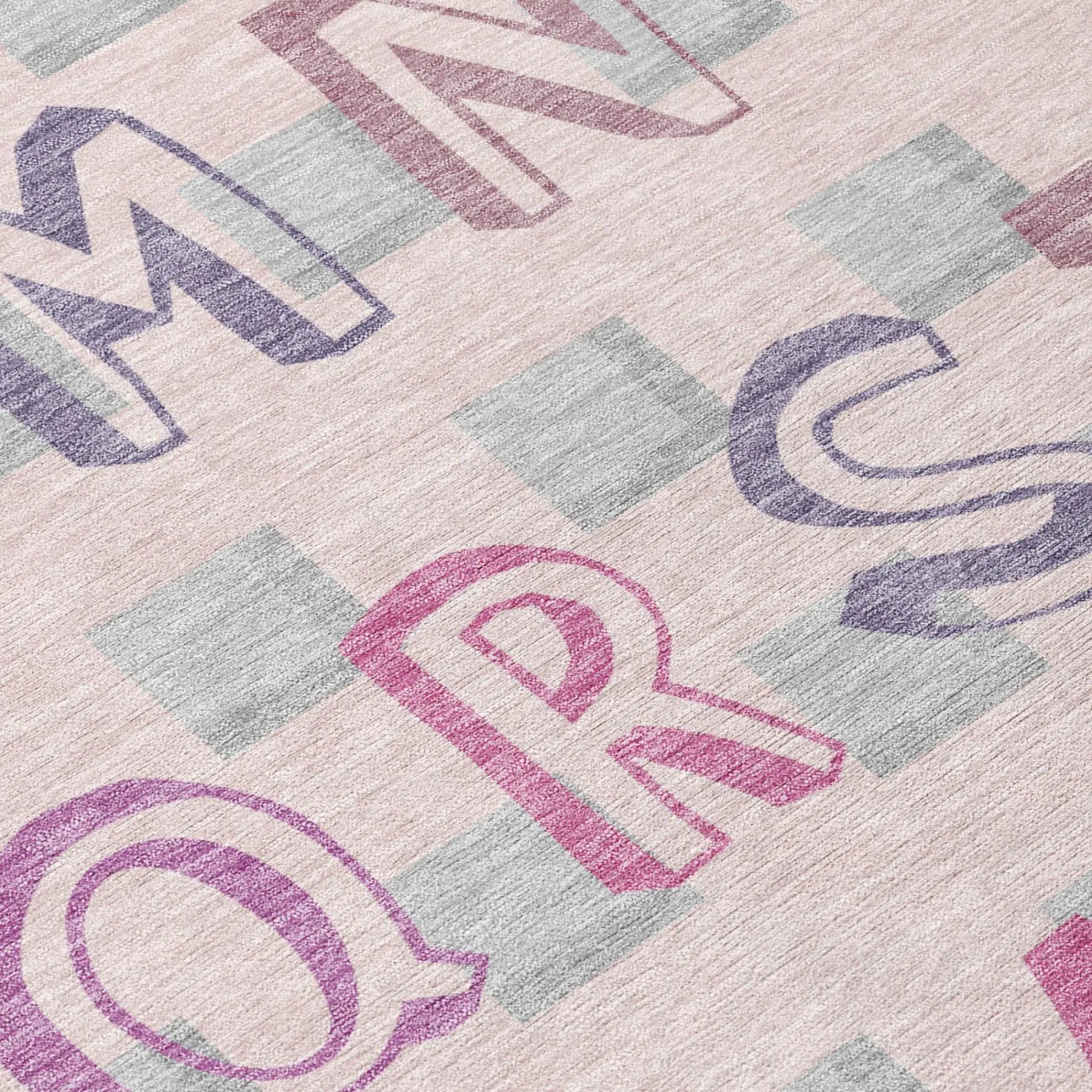 8' X 10' Pink And Linen Geometric Washable Indoor Outdoor Area Rug Homeroots Outdoor