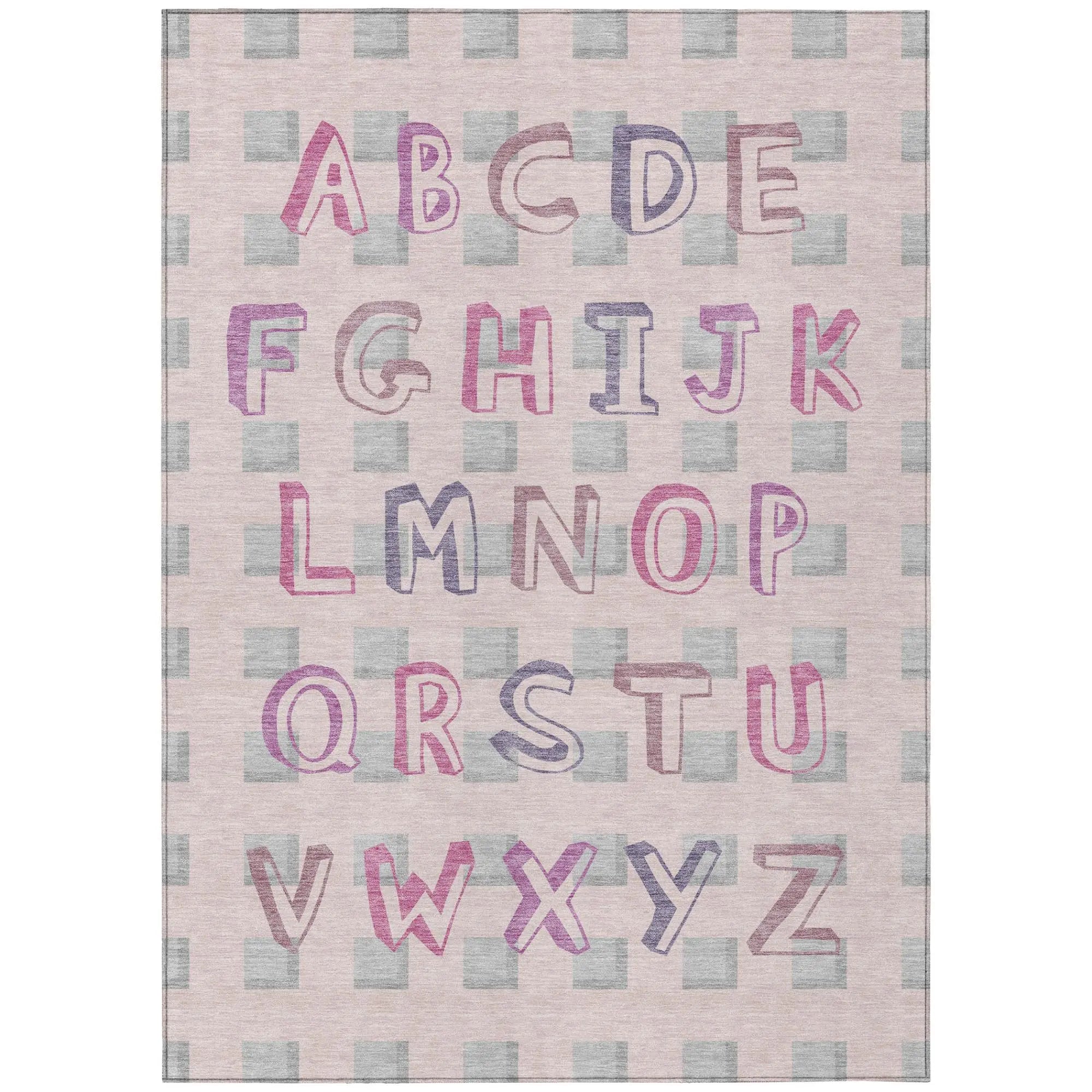 8' X 10' Pink And Linen Geometric Washable Indoor Outdoor Area Rug Homeroots Outdoor