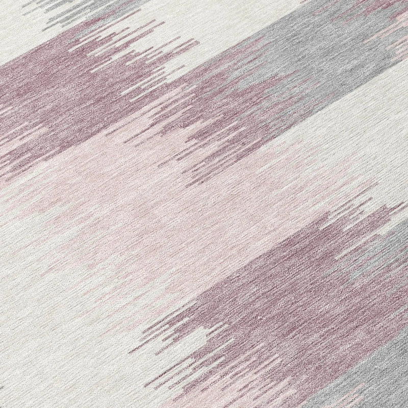 8' X 10' Pink And Linen Geometric Washable Indoor Outdoor Area Rug Homeroots Outdoor