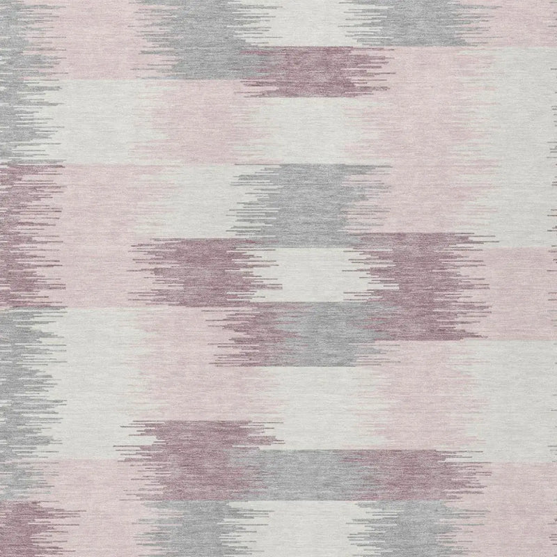 8' X 10' Pink And Linen Geometric Washable Indoor Outdoor Area Rug Homeroots Outdoor