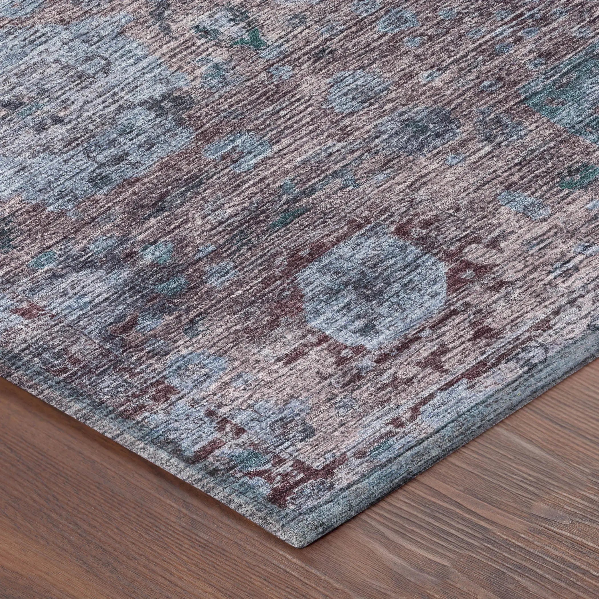 8' X 10' Plum And Brown Abstract Washable Indoor Outdoor Area Rug Homeroots Outdoor
