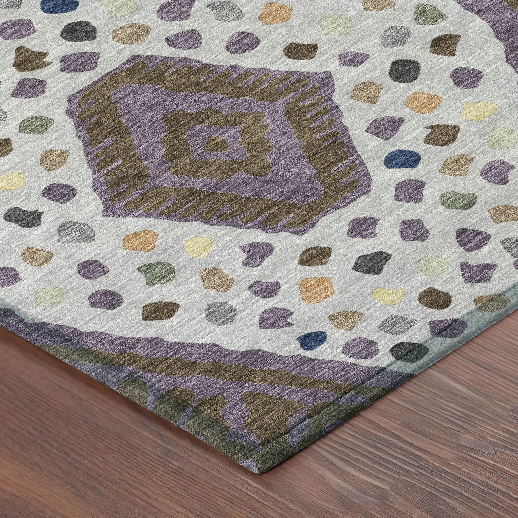 8' X 10' Plum And Eggplant Tribal Washable Indoor Outdoor Area Rug Homeroots Outdoor