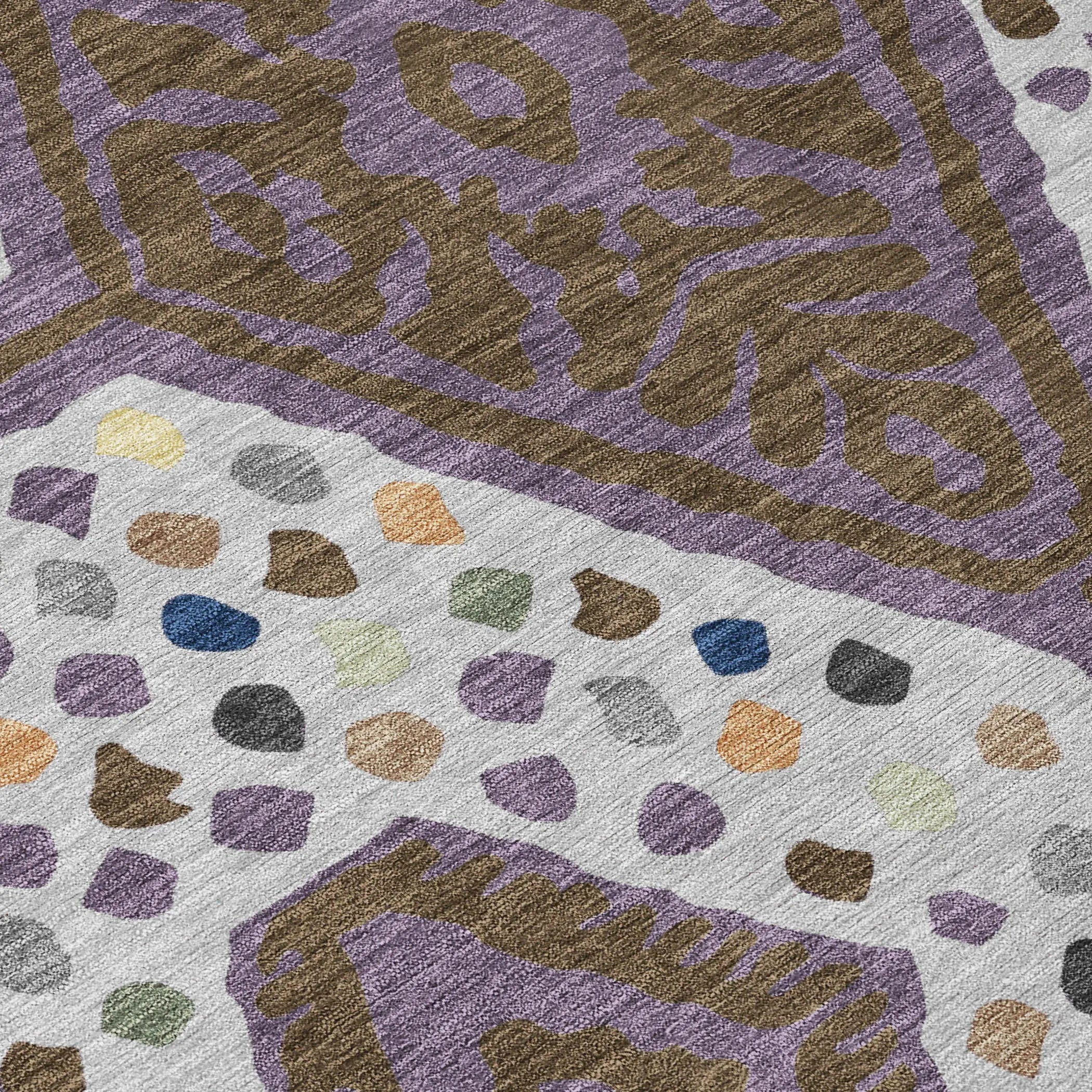 8' X 10' Plum And Eggplant Tribal Washable Indoor Outdoor Area Rug Homeroots Outdoor