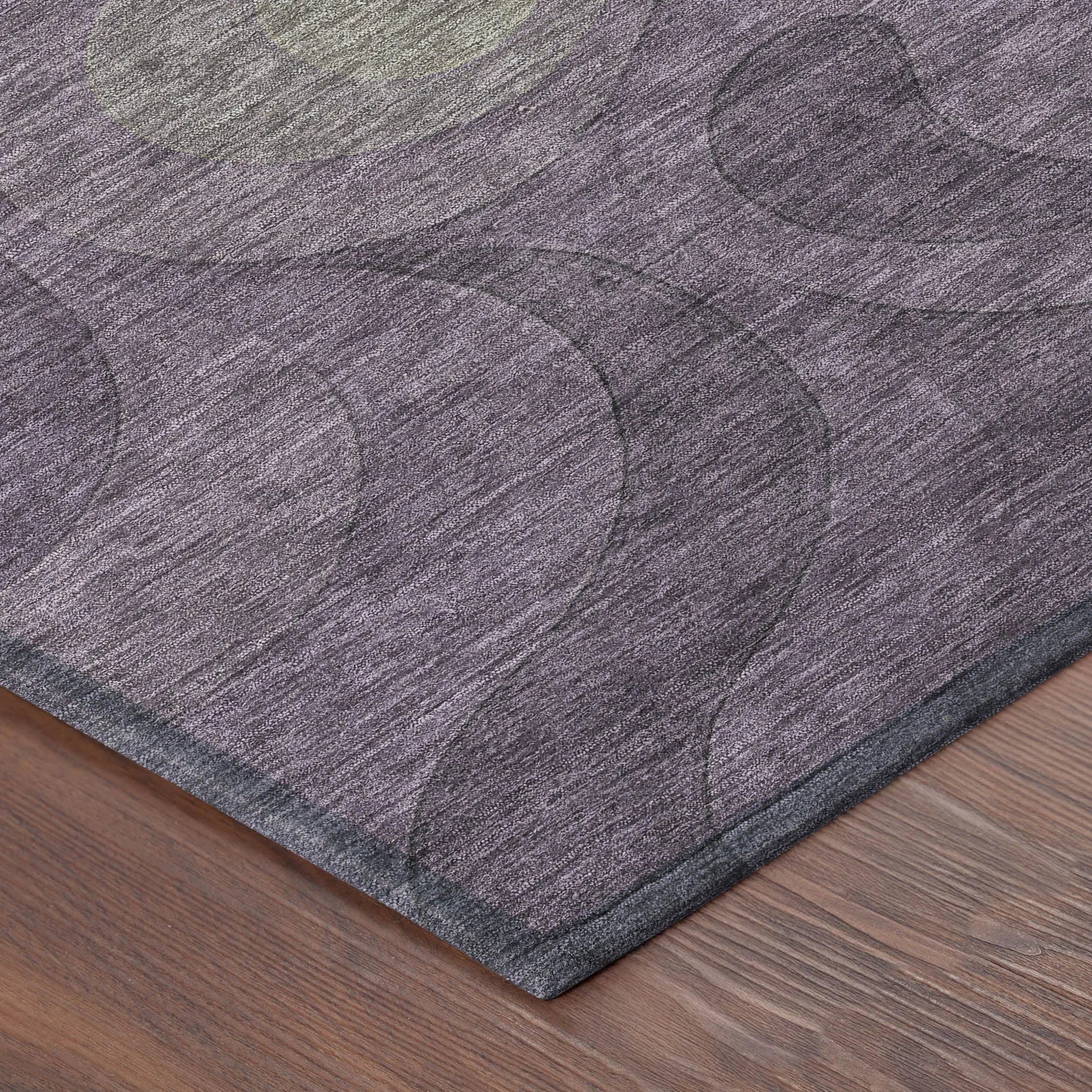 8' X 10' Plum And Green Abstract Washable Indoor Outdoor Area Rug Homeroots Outdoor
