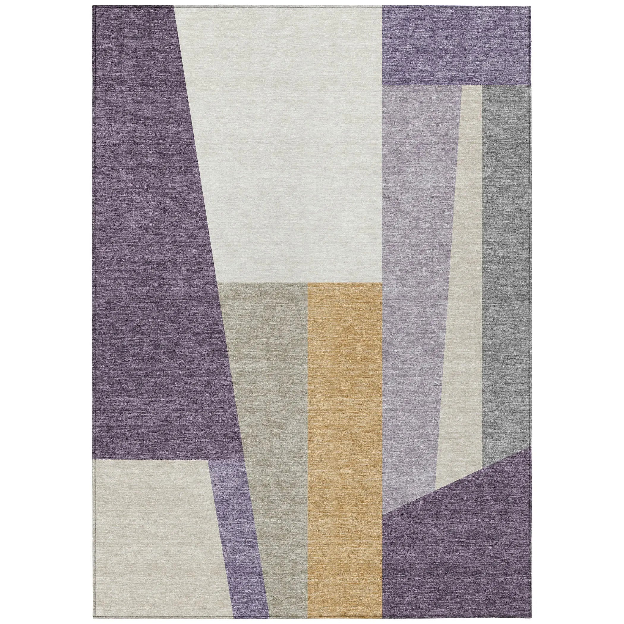 8' X 10' Plum And Lavender Geometric Washable Indoor Outdoor Area Rug Homeroots Outdoor