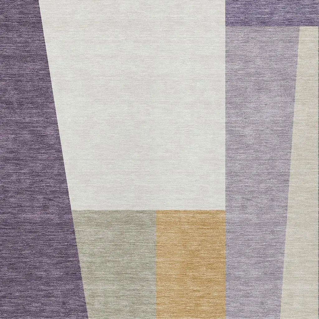 8' X 10' Plum And Lavender Geometric Washable Indoor Outdoor Area Rug Homeroots Outdoor