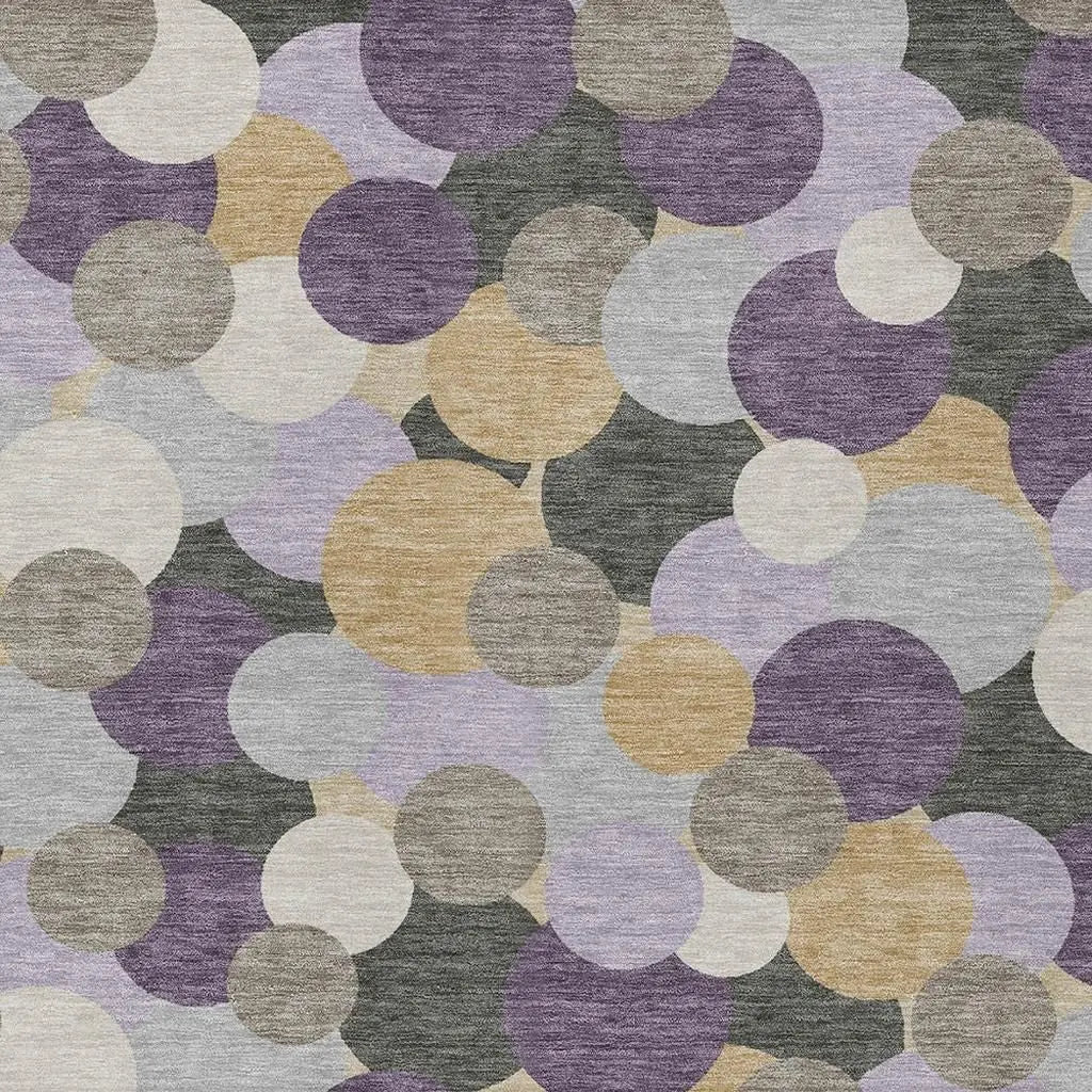 8' X 10' Plum And Lavender Geometric Washable Indoor Outdoor Area Rug Homeroots Outdoor