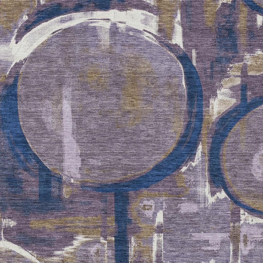 8' X 10' Plum And Purple Abstract Washable Indoor Outdoor Area Rug Homeroots Outdoor