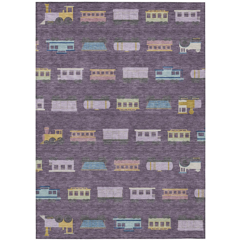 8' X 10' Plum And Purple Abstract Washable Indoor Outdoor Area Rug Homeroots Outdoor