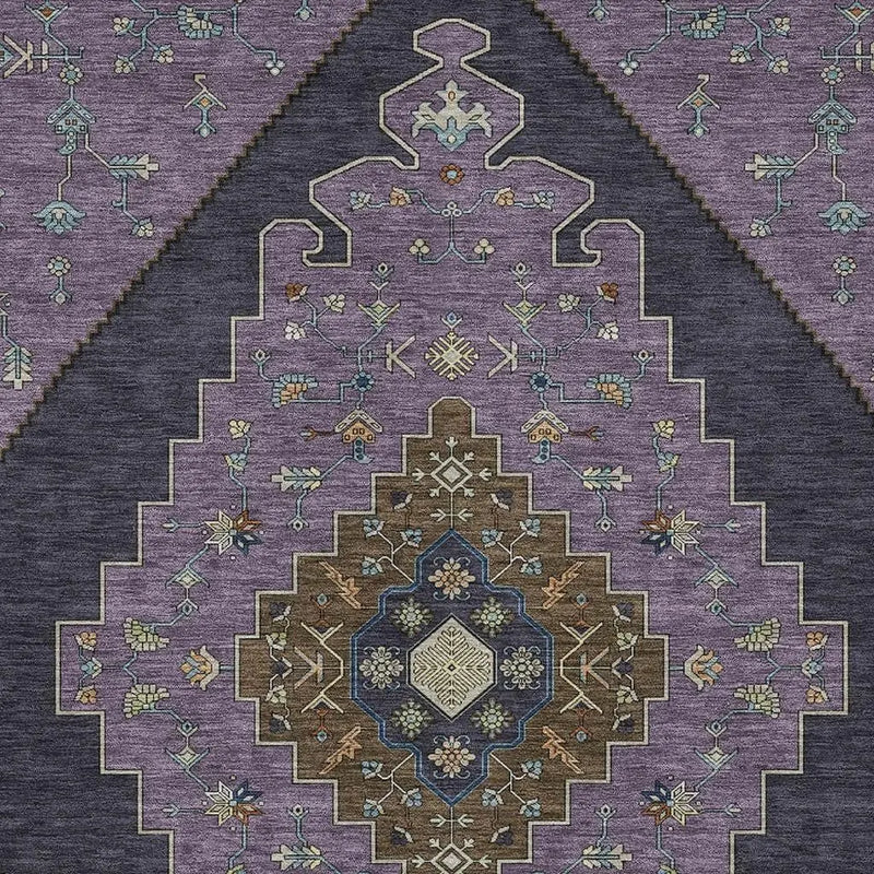 8' X 10' Plum And Purple Geometric Washable Indoor Outdoor Area Rug Homeroots Outdoor