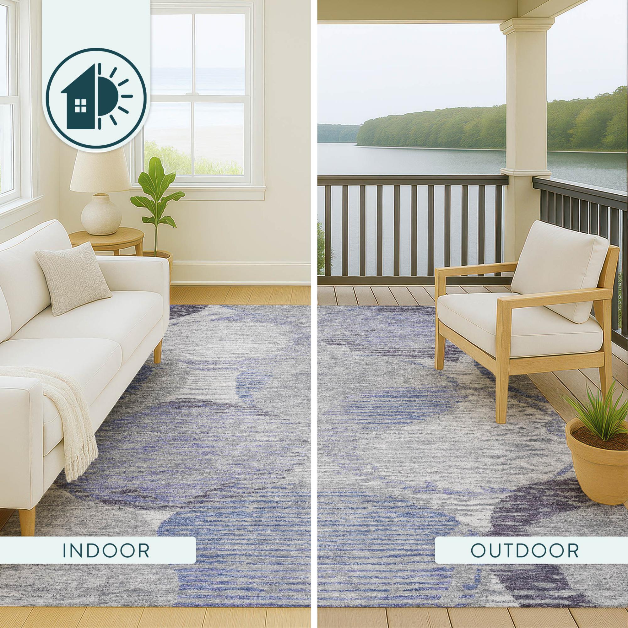 8' X 10' Plum And Purple Geometric Washable Indoor Outdoor Area Rug Homeroots Outdoor