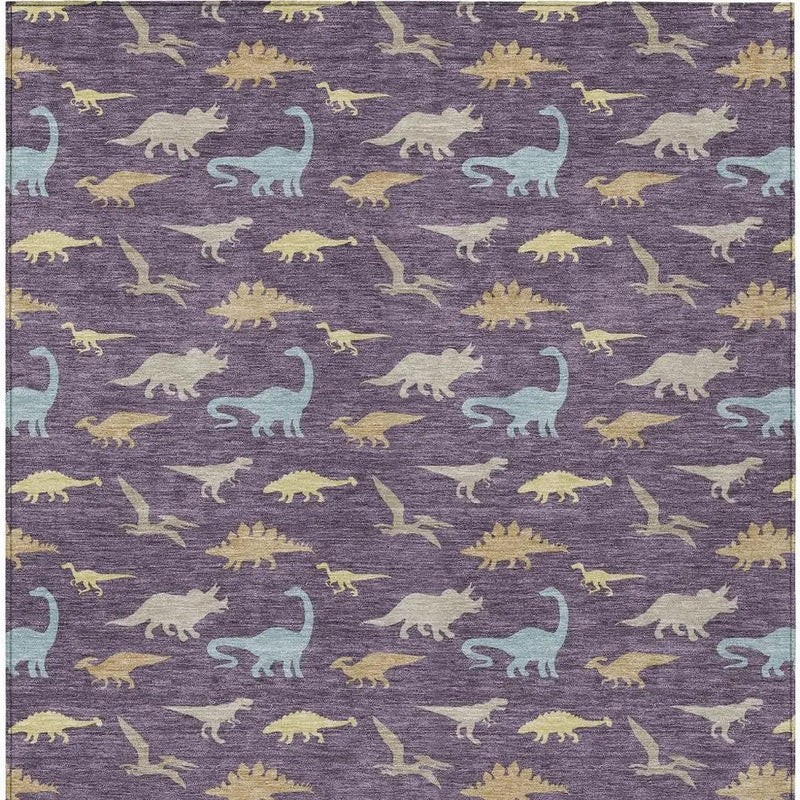 8' X 10' Plum And Purple Geometric Washable Indoor Outdoor Area Rug Homeroots Outdoor