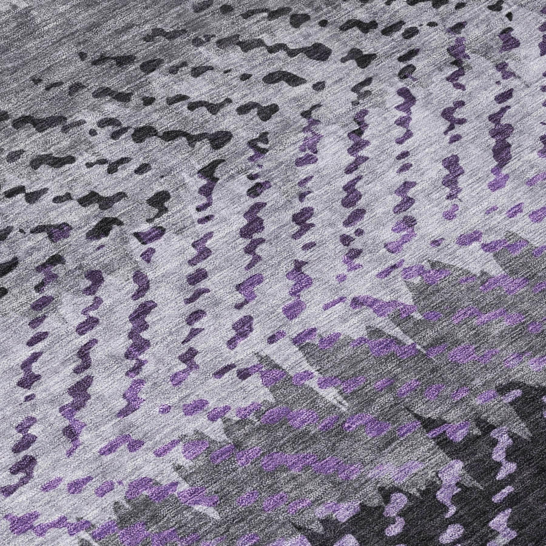 8' X 10' Plum And Purple Striped Washable Indoor Outdoor Area Rug Homeroots Outdoor