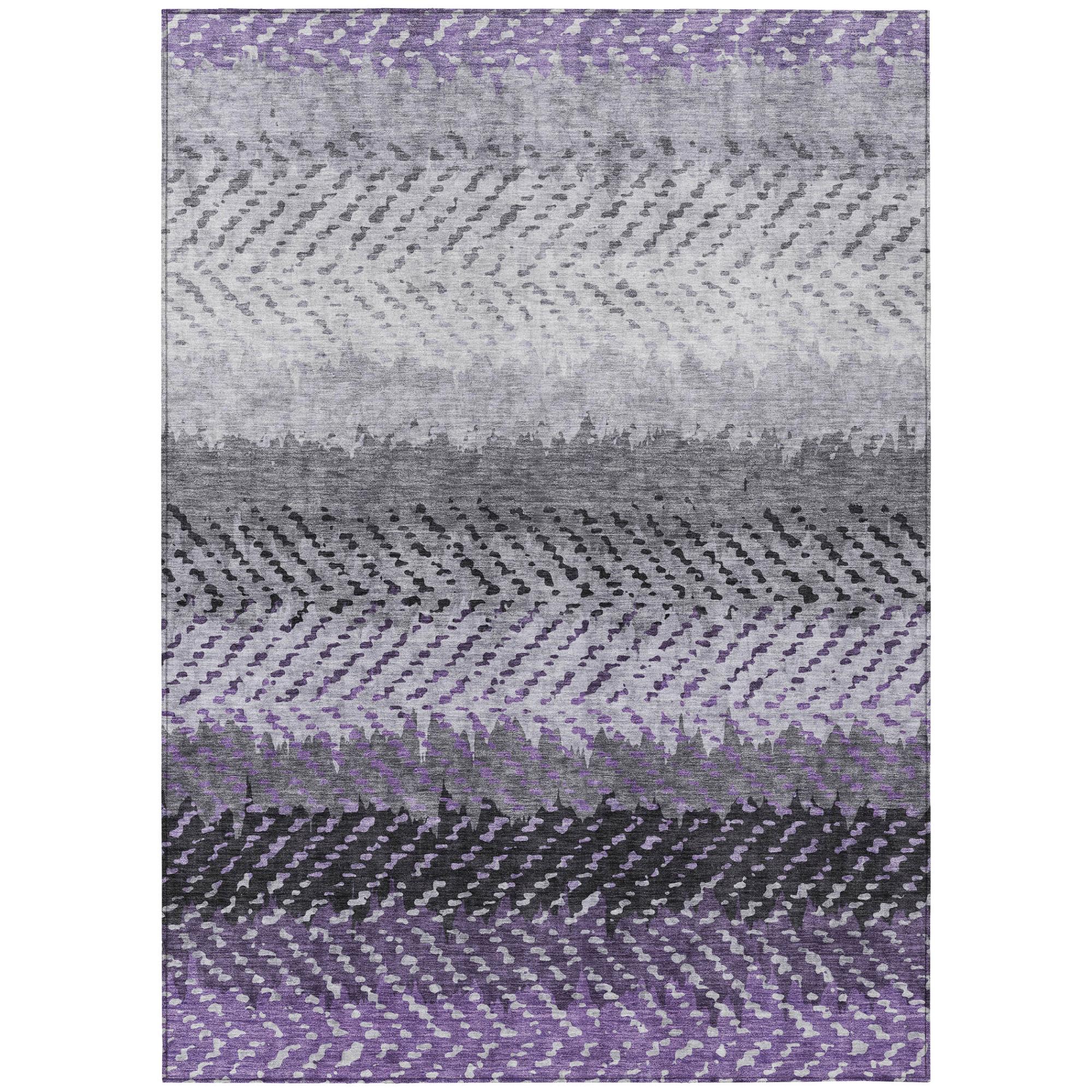 8' X 10' Plum And Purple Striped Washable Indoor Outdoor Area Rug Homeroots Outdoor