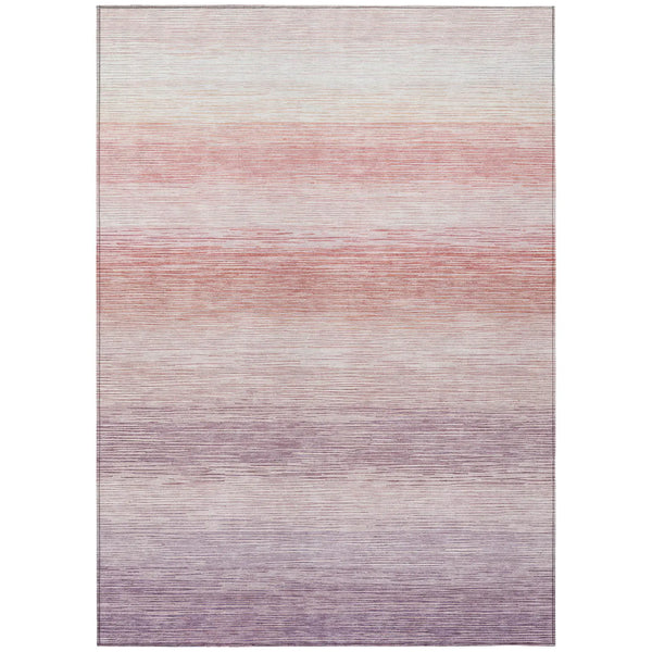 8' X 10' Plum And Purple Striped Washable Indoor Outdoor Area Rug Homeroots Outdoor
