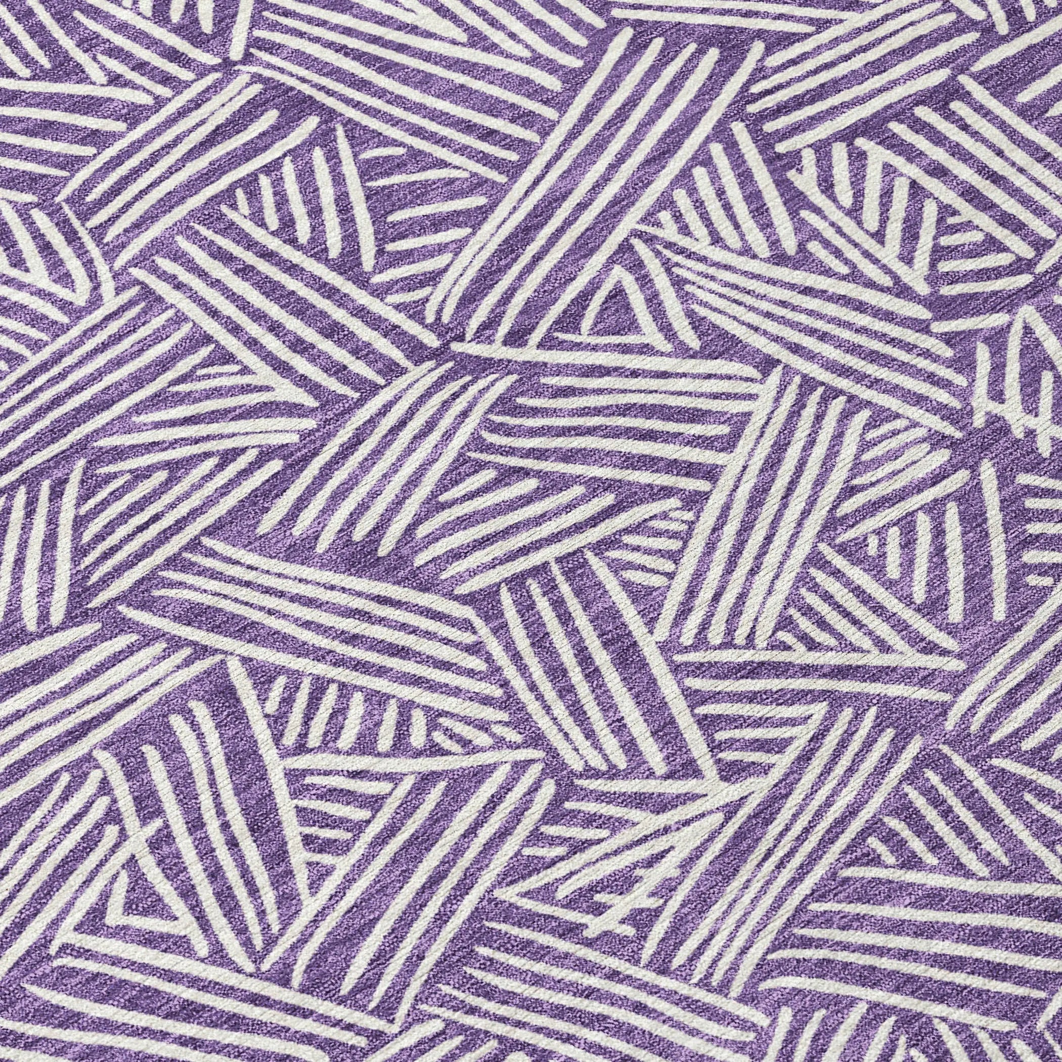 8' X 10' Purple And Beige Geometric Washable Indoor Outdoor Area Rug Homeroots Outdoor