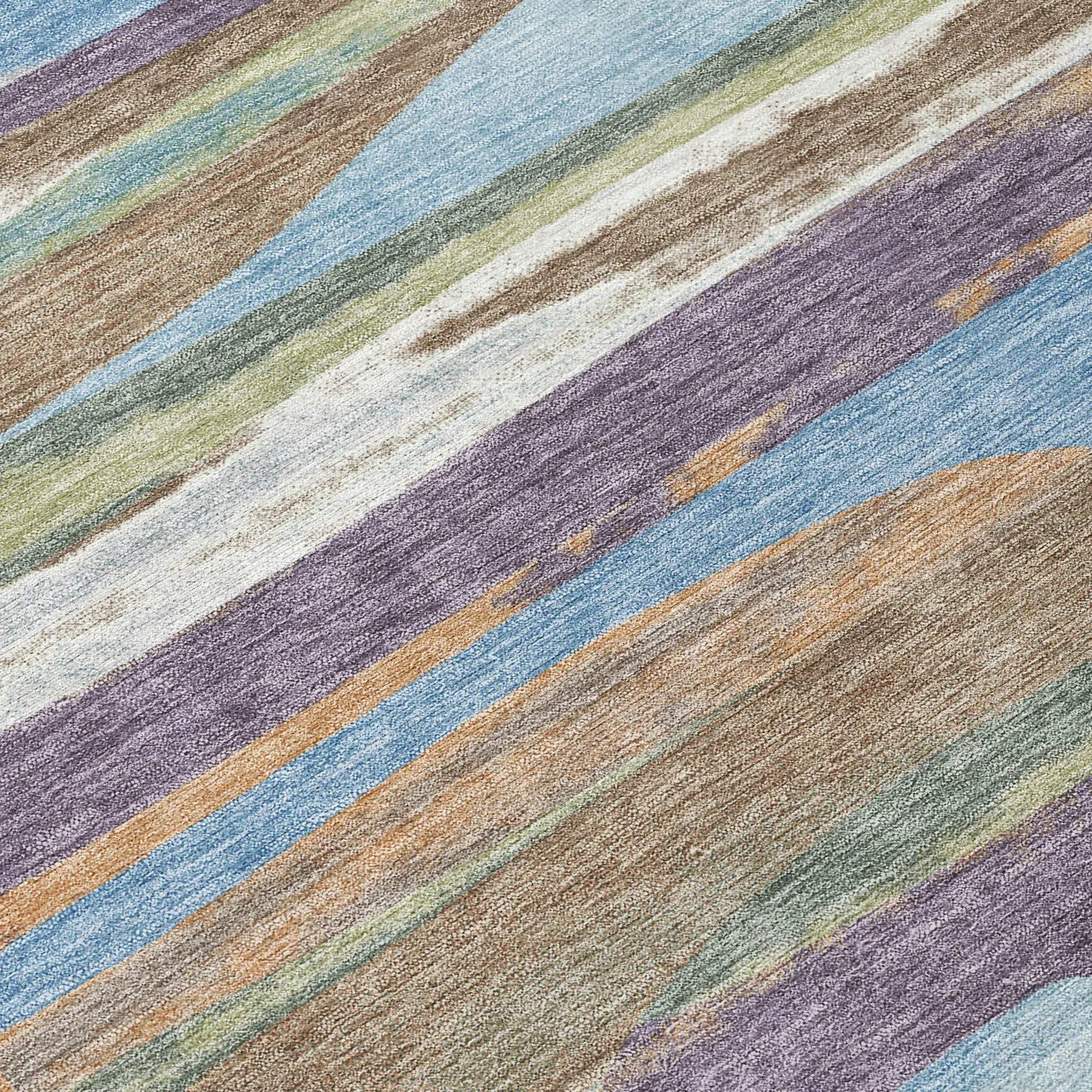8' X 10' Purple And Green Abstract Washable Indoor Outdoor Area Rug Homeroots Outdoor