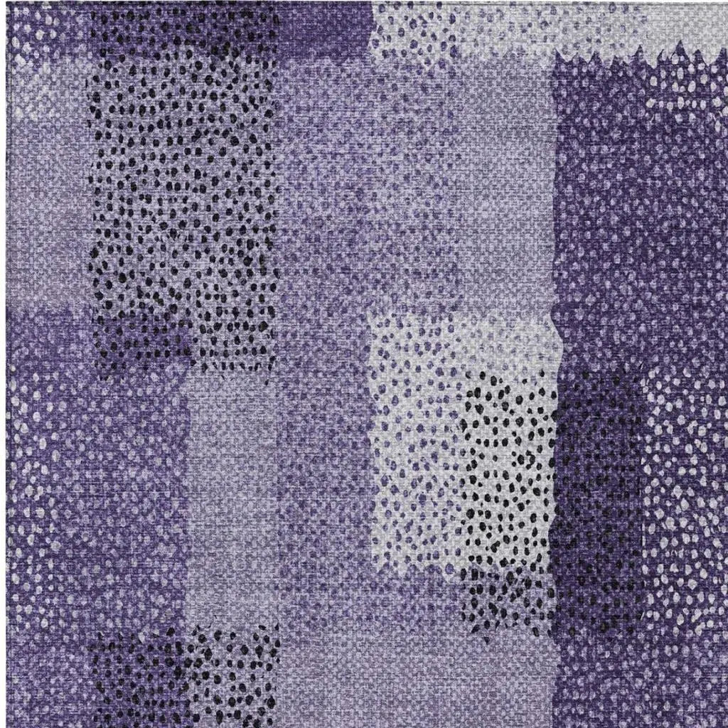 8' X 10' Purple And Lavender Abstract Washable Indoor Outdoor Area Rug Homeroots Outdoor