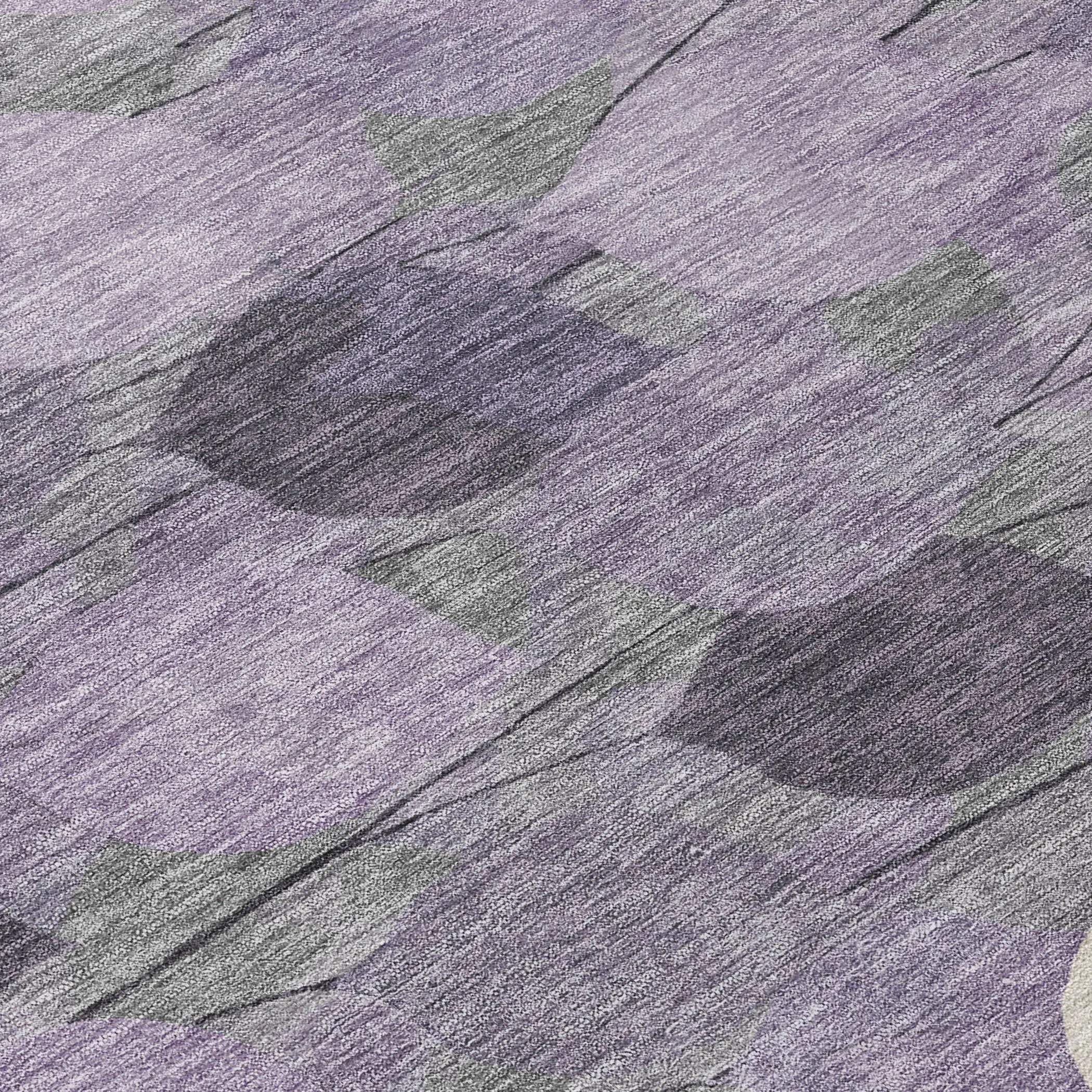 8' X 10' Purple And Lavender Floral Washable Indoor Outdoor Area Rug Homeroots Outdoor