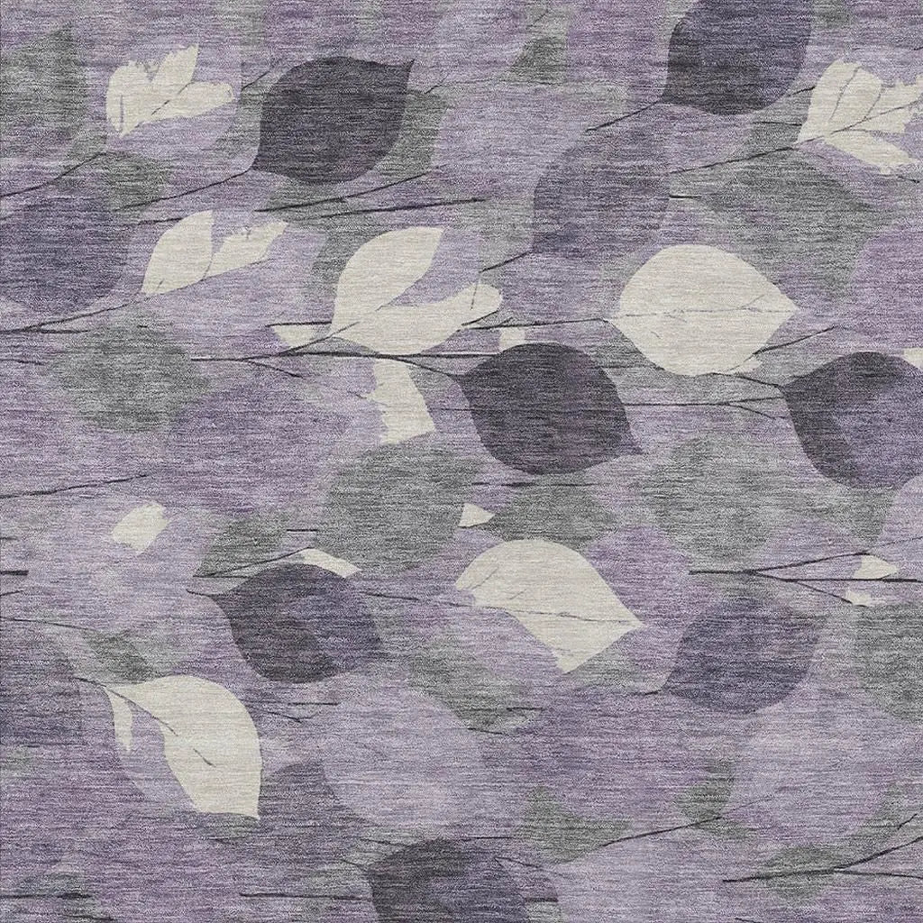 8' X 10' Purple And Lavender Floral Washable Indoor Outdoor Area Rug Homeroots Outdoor