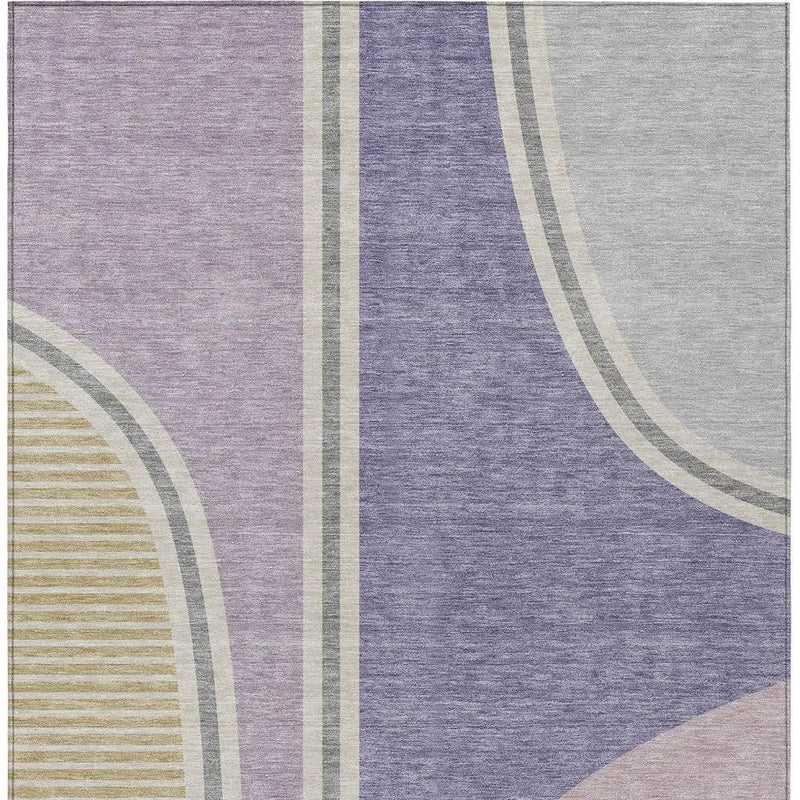 8' X 10' Purple And Lavender Geometric Washable Indoor Outdoor Area Rug Homeroots Outdoor