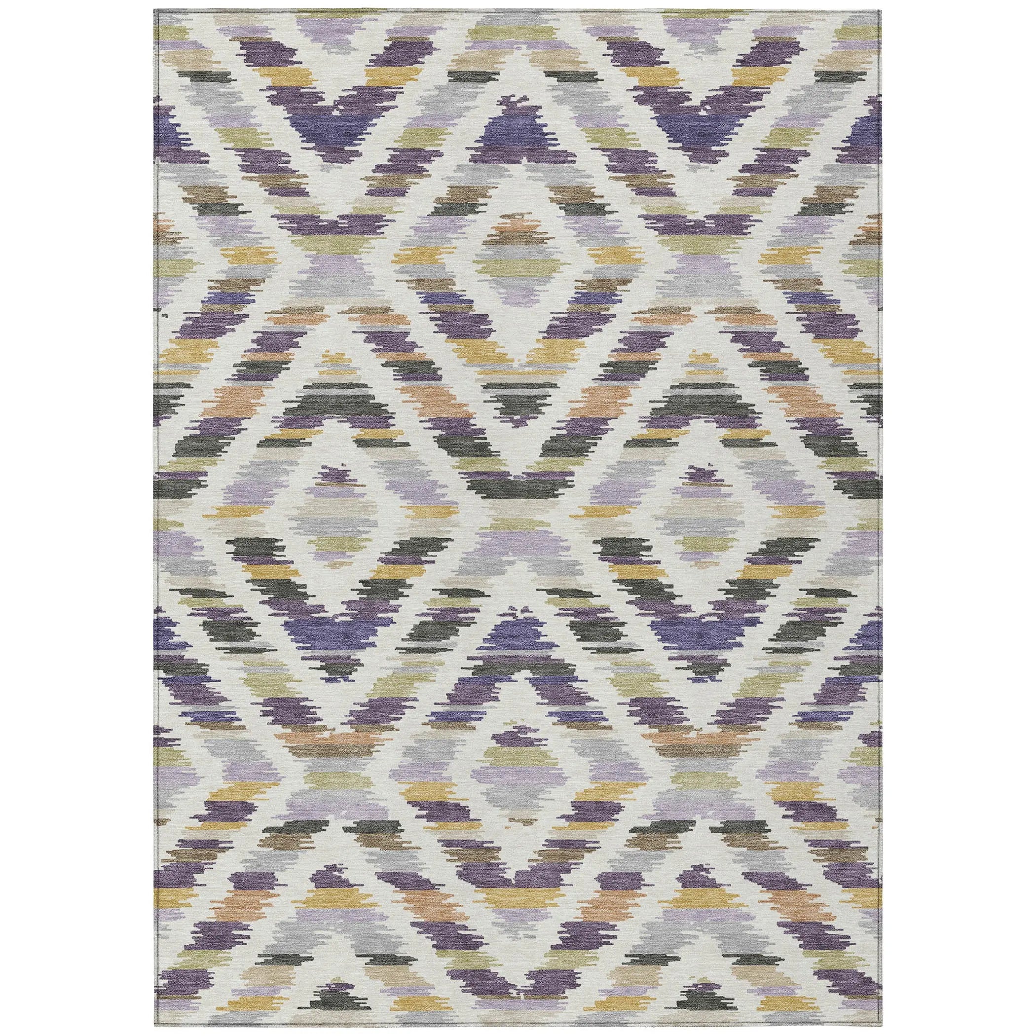 8' X 10' Purple And Lavender Tribal Washable Indoor Outdoor Area Rug Homeroots Outdoor