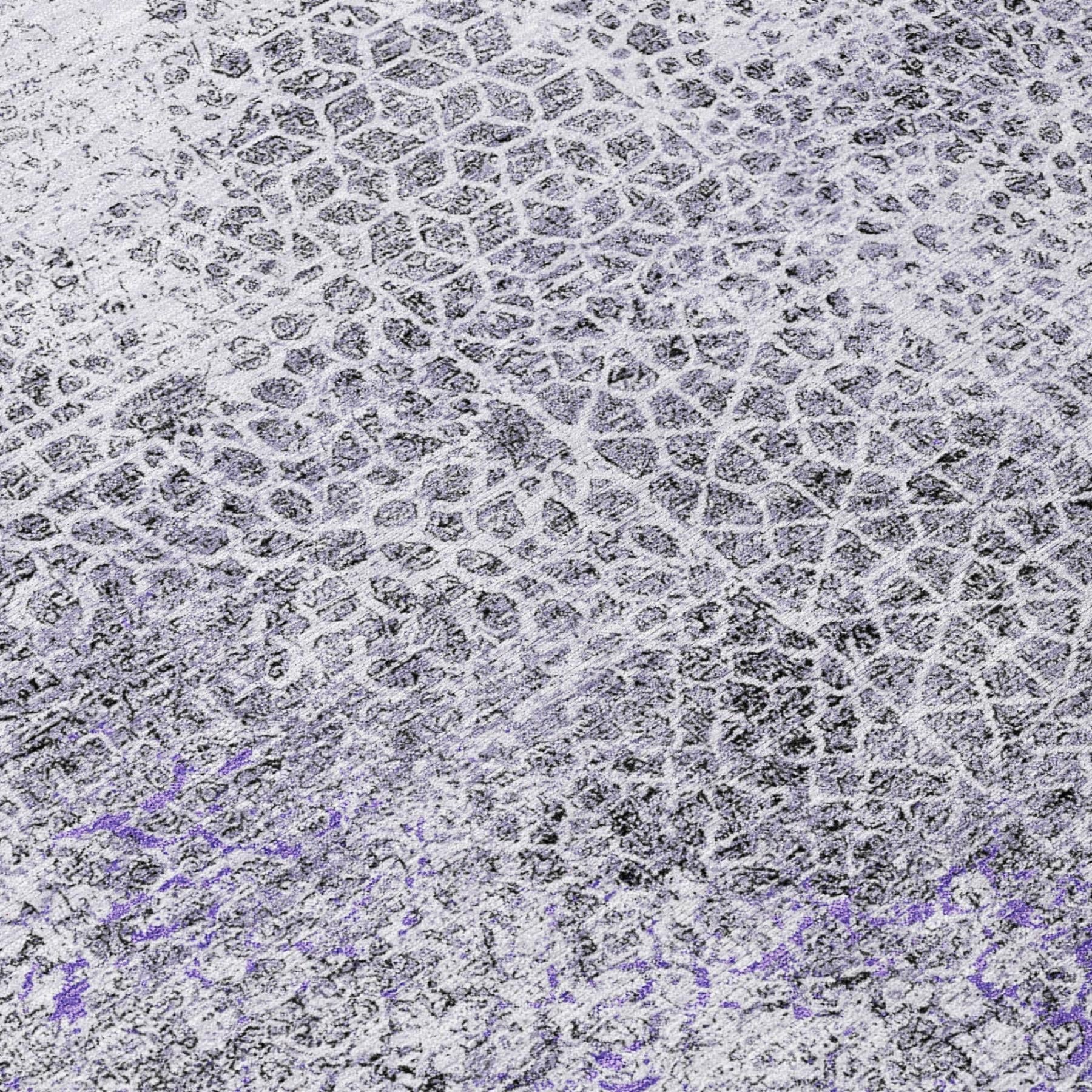 8' X 10' Purple And Pewter Abstract Washable Indoor Outdoor Area Rug Homeroots Outdoor
