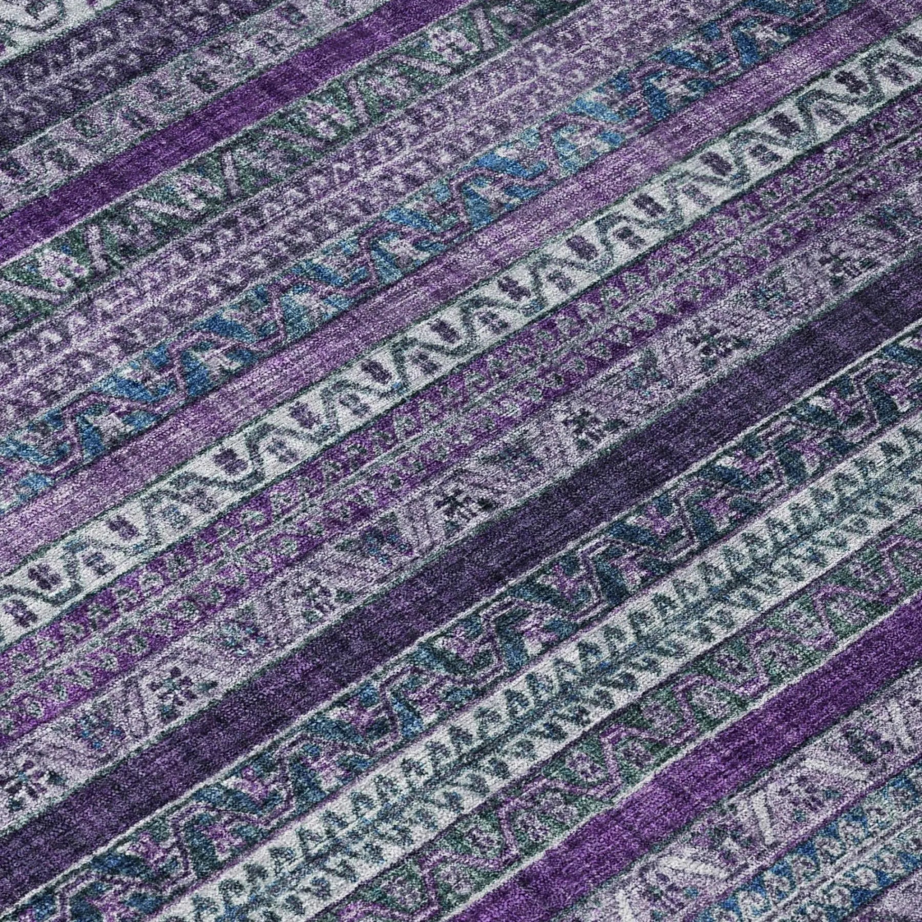 8' X 10' Purple And Plum Striped Washable Indoor Outdoor Area Rug Homeroots Outdoor
