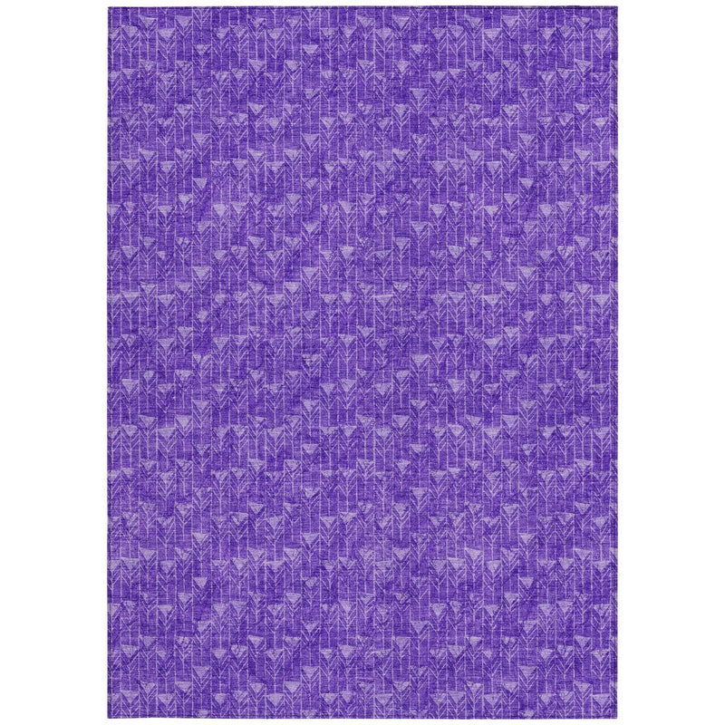 8' X 10' Purple Geometric Washable Non Skid Indoor Outdoor Area Rug Homeroots Outdoor