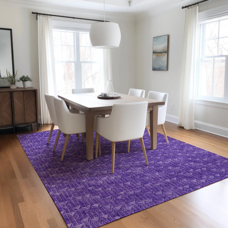 8' X 10' Purple Geometric Washable Non Skid Indoor Outdoor Area Rug Homeroots Outdoor