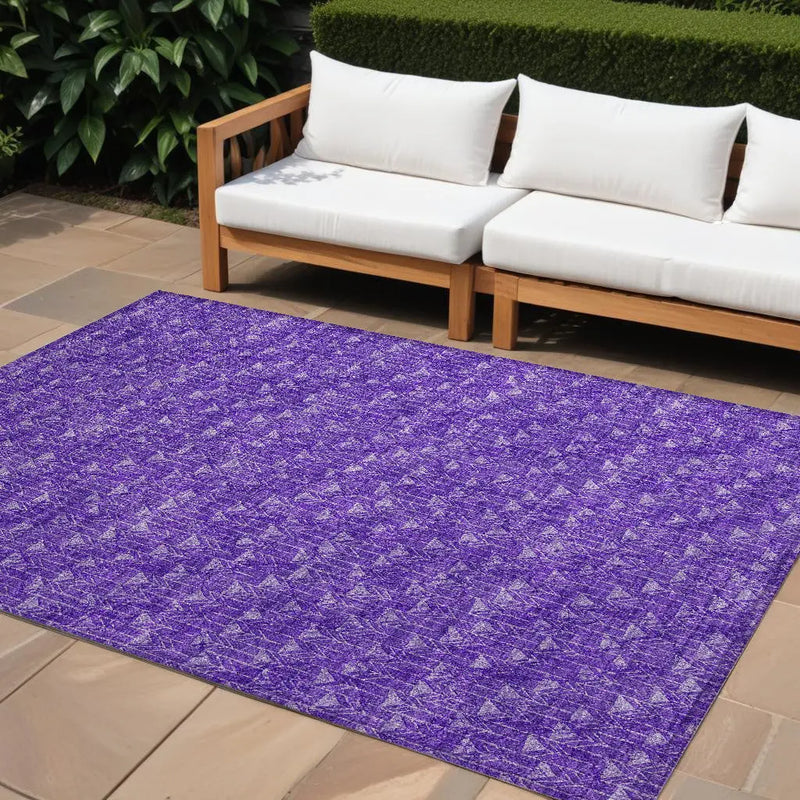 8' X 10' Purple Geometric Washable Non Skid Indoor Outdoor Area Rug Homeroots Outdoor
