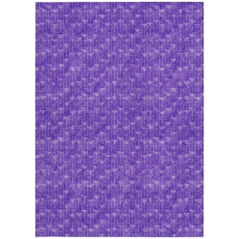 8' X 10' Purple Geometric Washable Non Skid Indoor Outdoor Area Rug Homeroots Outdoor