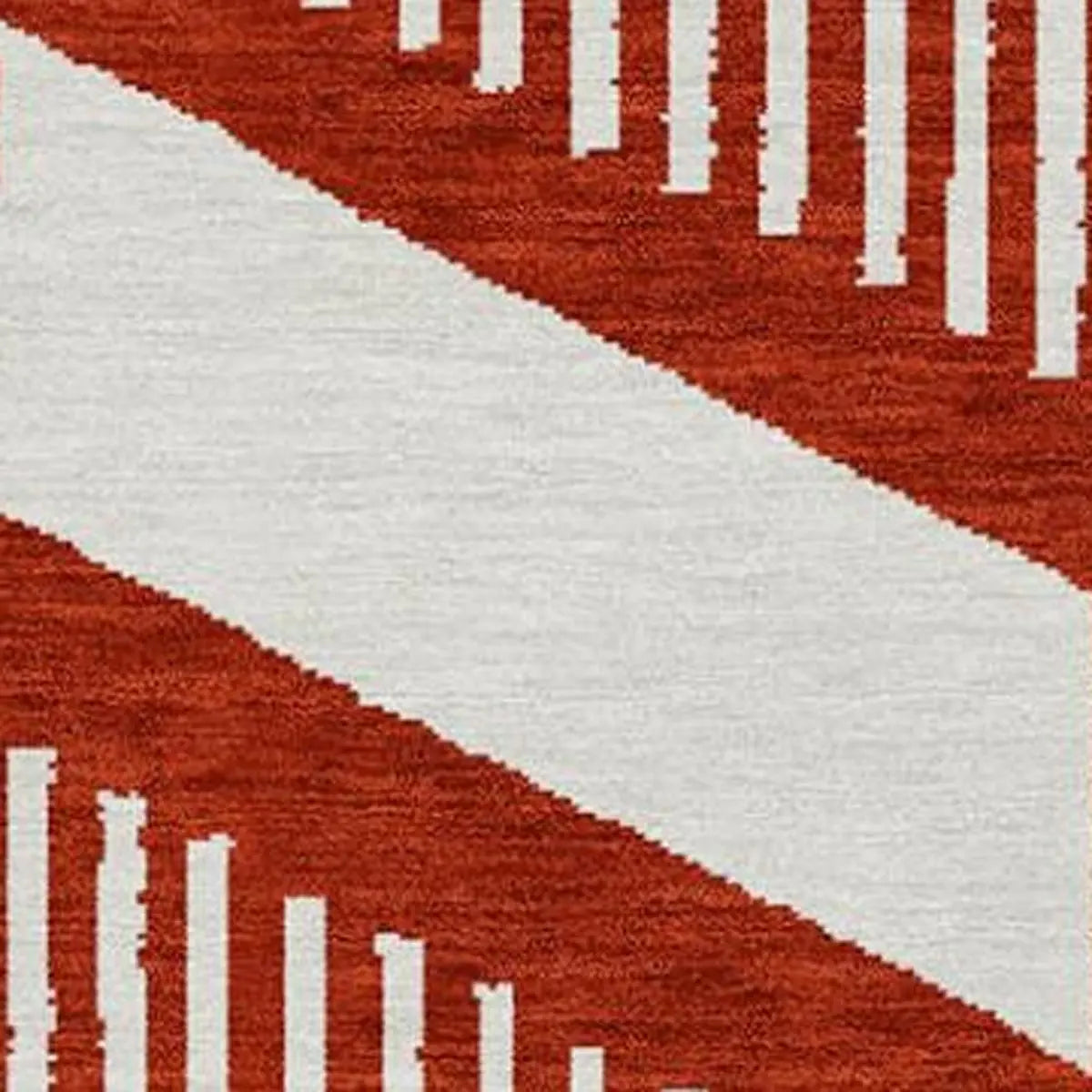8' X 10' Red And Ivory Geometric Washable Indoor Outdoor Area Rug Homeroots Outdoor