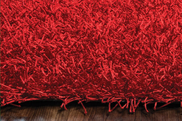 8' X 10' Red And Natural Shag Hand Tufted Area Rug Homeroots Home Decor