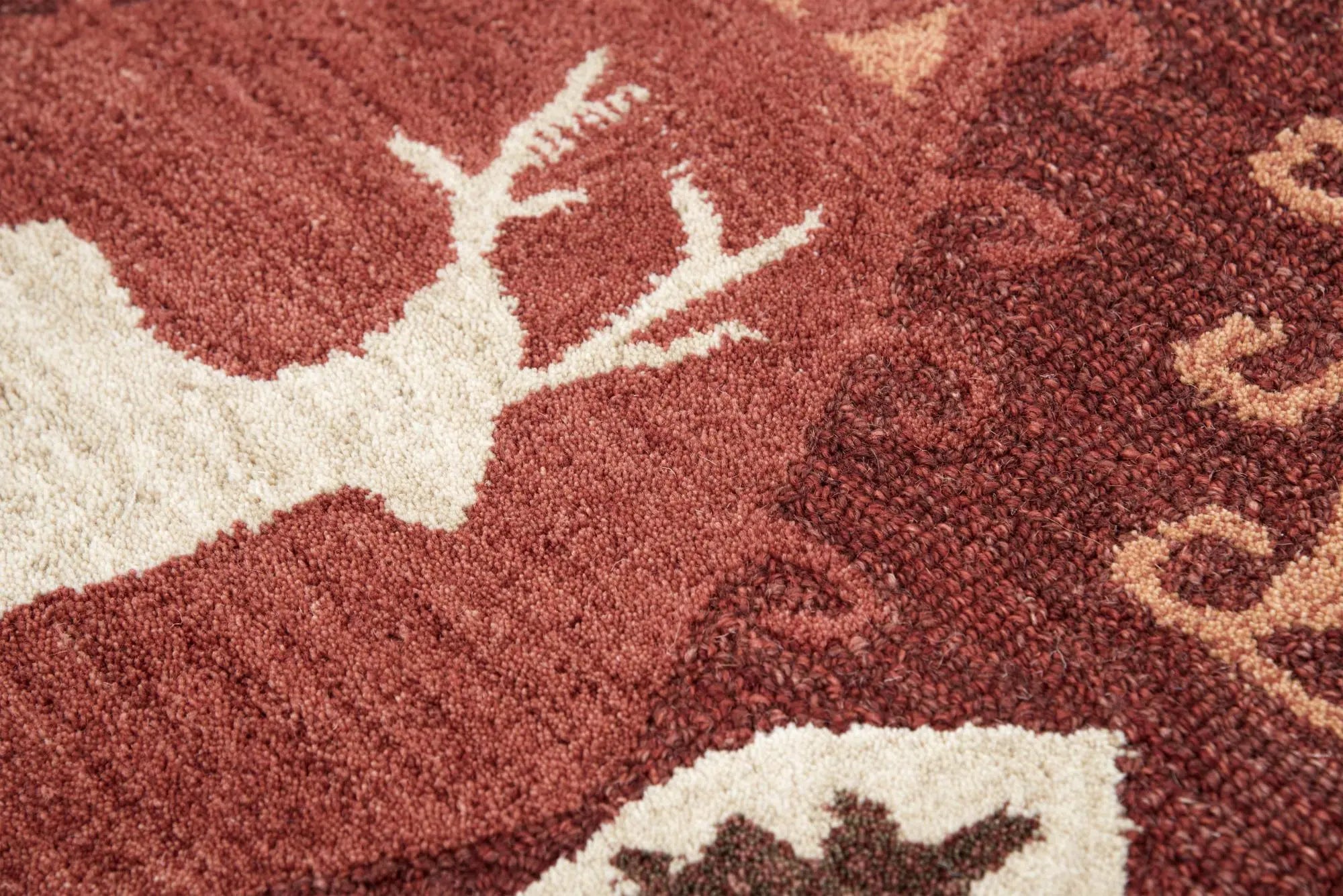 8' X 10' Red Blue Beige And Brown Wool Southwestern Hand Tufted Area Rug Homeroots Home Decor