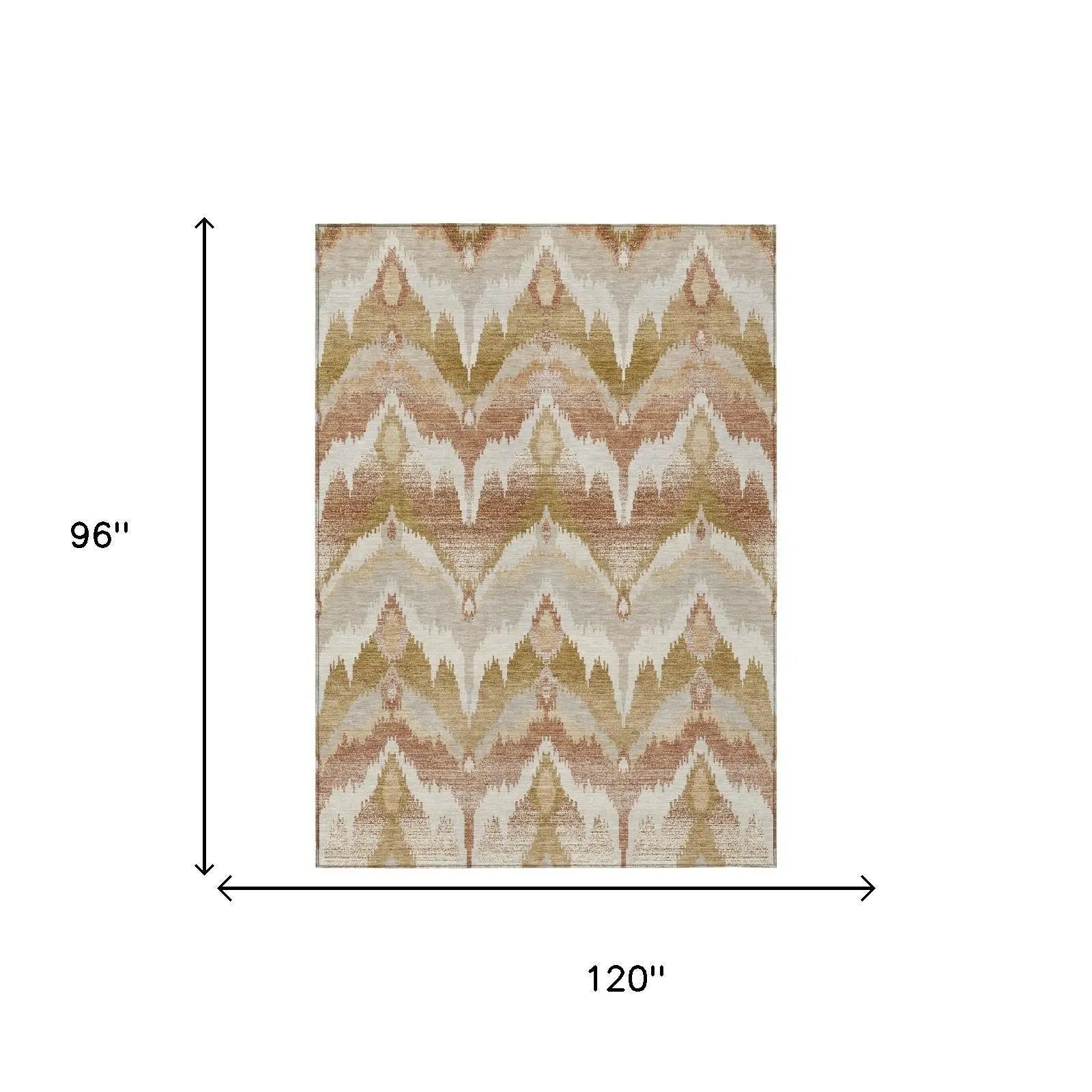 8' X 10' Rust And Orange Abstract Washable Indoor Outdoor Area Rug Homeroots Outdoor
