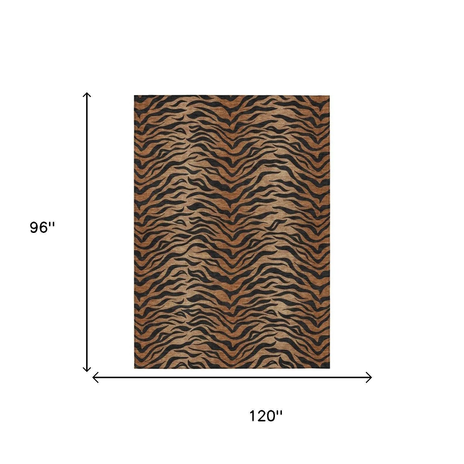 8' X 10' Rust And Orange Animal Print Washable Indoor Outdoor Area Rug Homeroots Outdoor