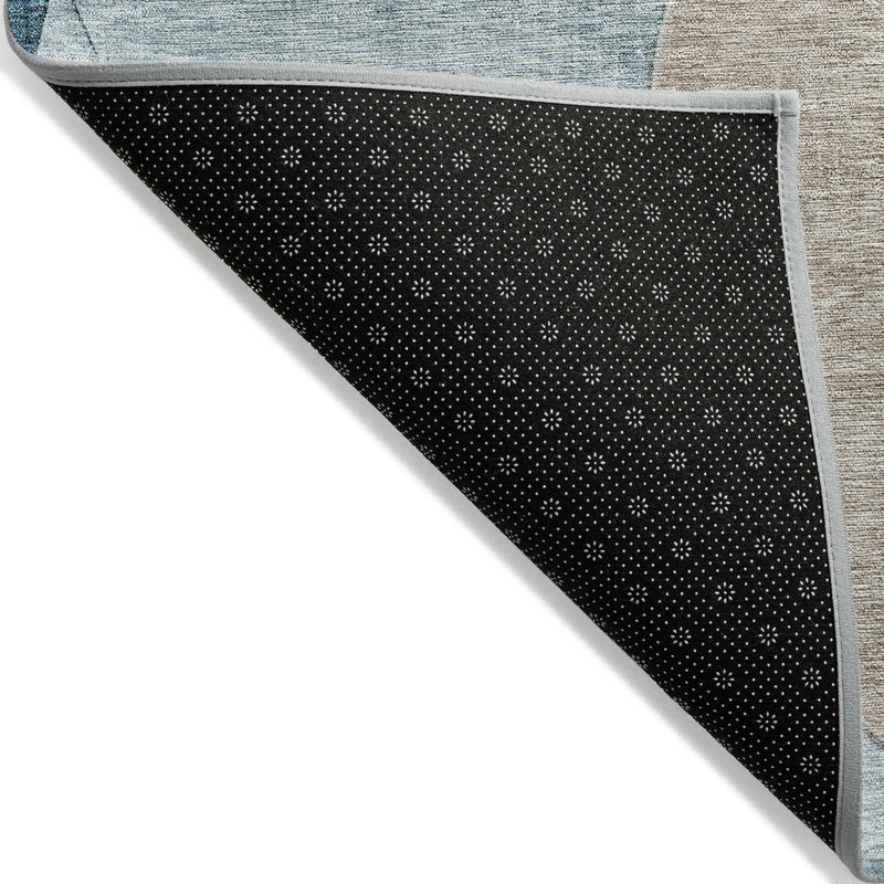 8' X 10' Rust Beige And Teal Blue Geometric Washable Indoor Outdoor Area Rug Homeroots Outdoor