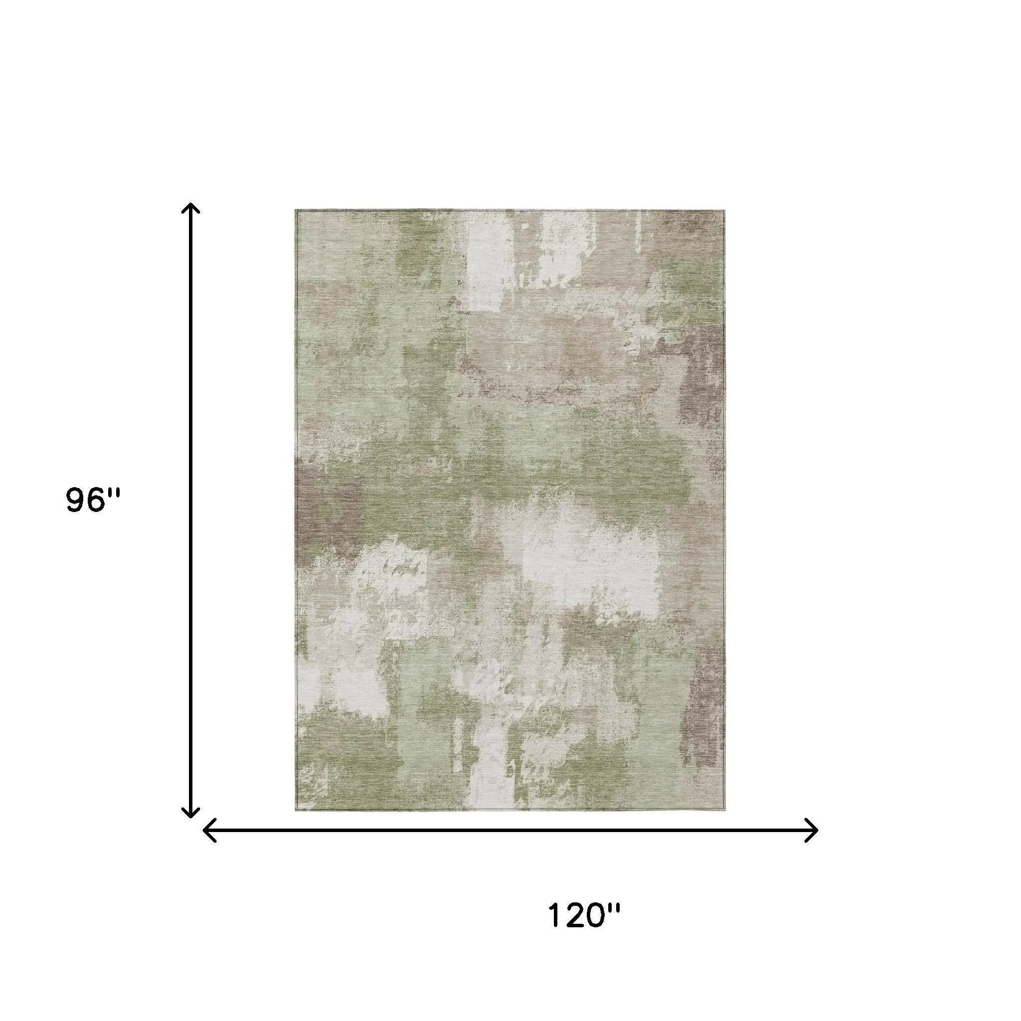 8' X 10' Sage And Green Abstract Washable Indoor Outdoor Area Rug Homeroots Outdoor