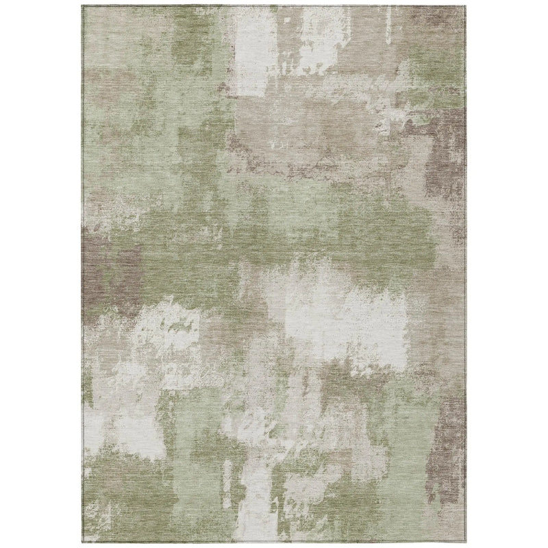 8' X 10' Sage And Green Abstract Washable Indoor Outdoor Area Rug Homeroots Outdoor