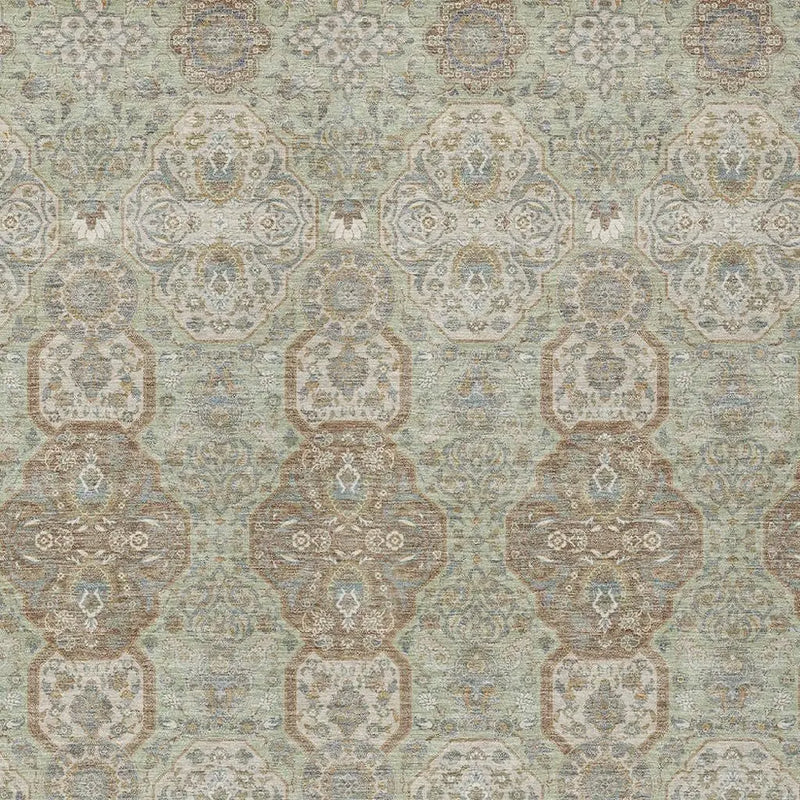 8' X 10' Sage And Green Floral Washable Indoor Outdoor Area Rug Homeroots Outdoor