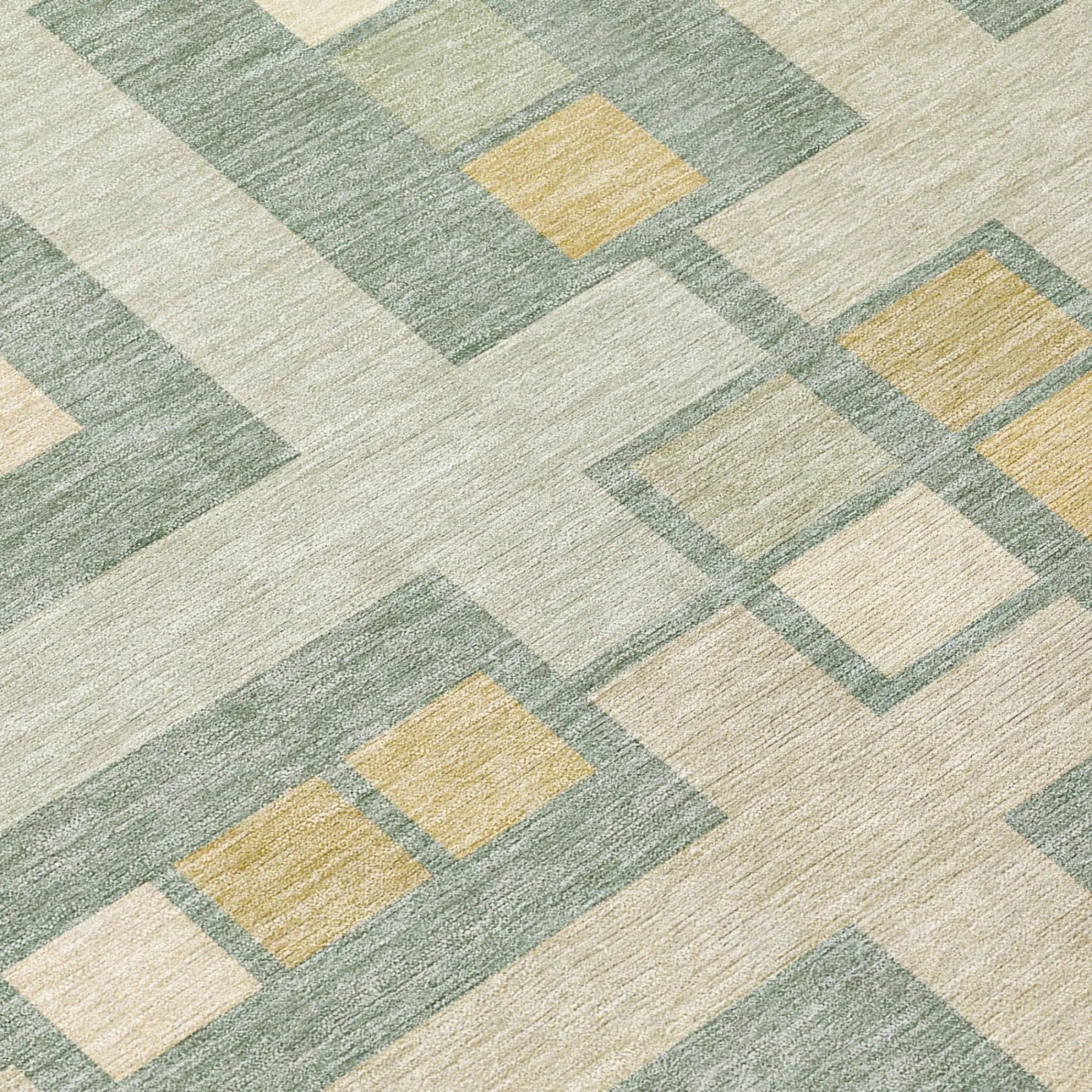 8' X 10' Sage And Green Geometric Washable Indoor Outdoor Area Rug Homeroots Outdoor