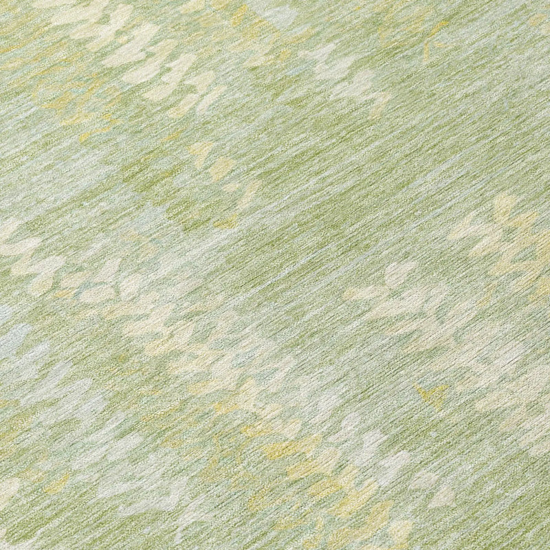 8' X 10' Sage And Green Striped Washable Indoor Outdoor Area Rug Homeroots Outdoor