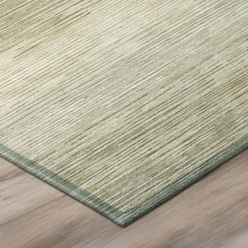 8' X 10' Sage And Green Striped Washable Indoor Outdoor Area Rug Homeroots Outdoor