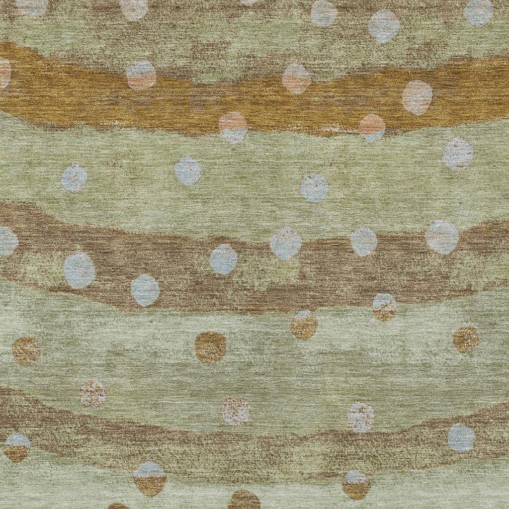 8' X 10' Sage And Green Striped Washable Indoor Outdoor Area Rug Homeroots Outdoor