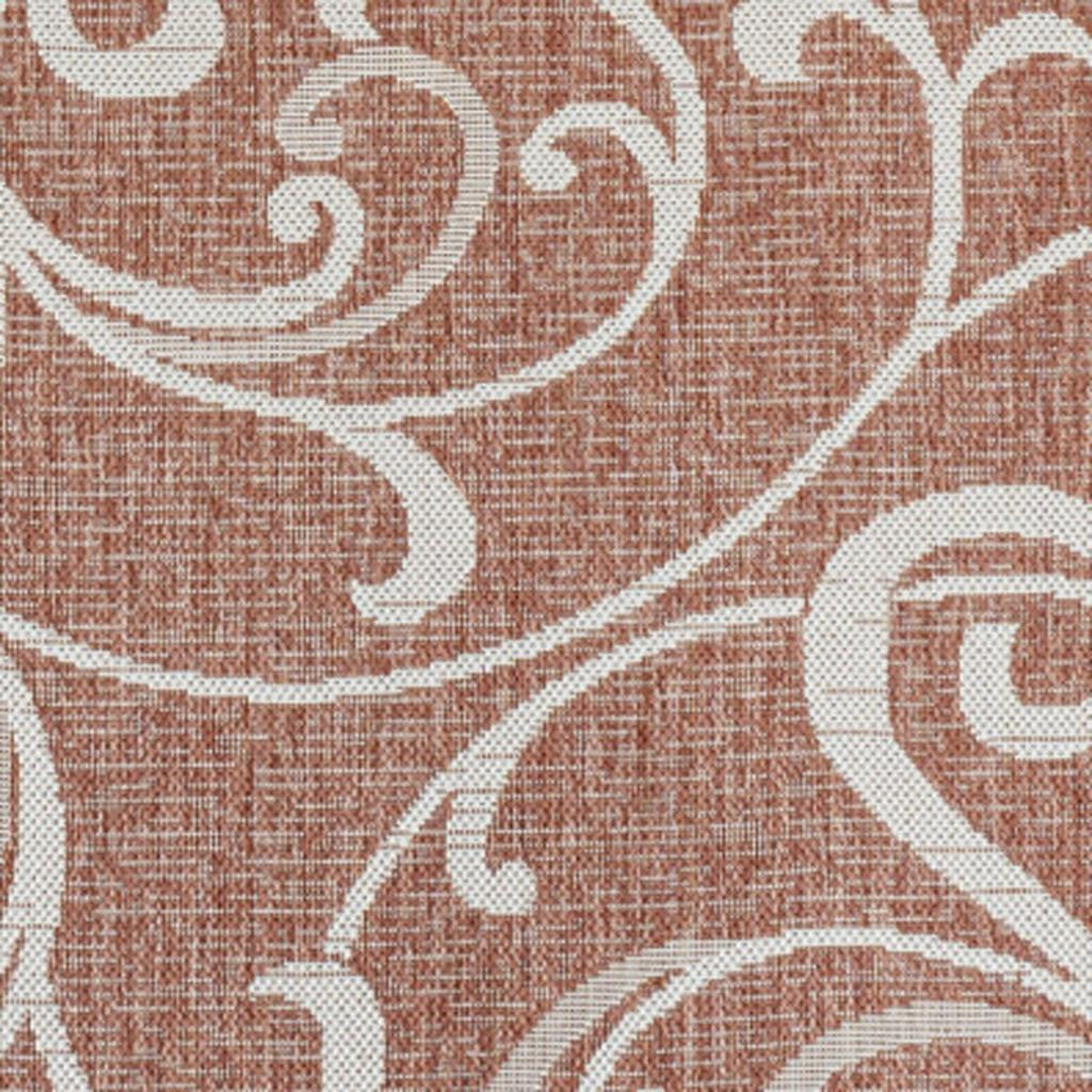 8' X 10' Salmon And Cream Floral Indoor Outdoor Area Rug - GreatEagleInc